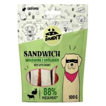 Recompense pentru caini Mr. Bandit SANDWICH, vita si iepure, 500 g