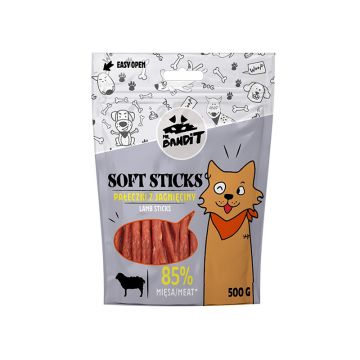 Recompense pentru caini, Mr Bandit SOFT STICKS, miel si pui, 500g