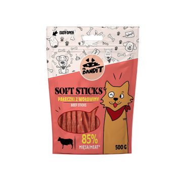 Recompense pentru caini, Mr Bandit SOFT STICKS, vita si pui, 500g