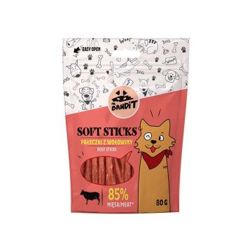 Recompense pentru caini, Mr Bandit SOFT STICKS, vita si pui, 80g