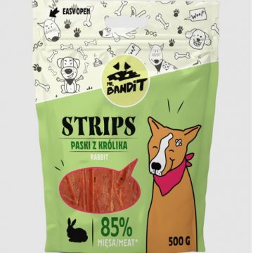 Recompense pentru caini Mr. Bandit STRIPS, iepure, 500 g