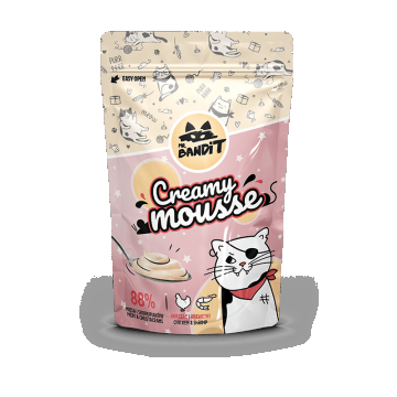 Recompense pentru pisici Mr. Bandit CAT Creamy Mousse, piept de pui si creveti, 60 g