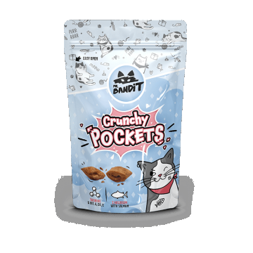 Recompense pentru pisici Mr. Bandit CAT Crunchy Pockets, somon, 40 g