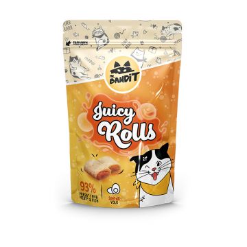 Recompense pentru pisici Mr. Bandit CAT Juicy Rolls, pui si galbenus, 40 g