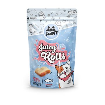 Recompense pentru pisici Mr. Bandit CAT Juicy Rolls, pui si somon, 40 g