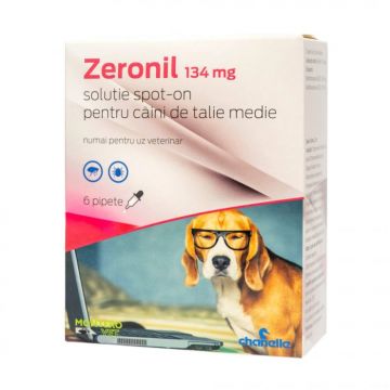 Zeronil 134mg dog M (10-20 kg) - 6 Pipete Antiparazitare