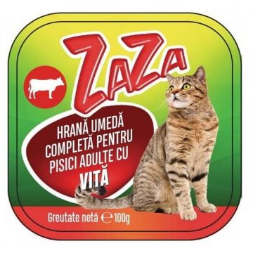 Hrana Umeda Completa pentru Pisici, Zaza, Vita, 100 g Hrana Umeda Completa pentru Pisici, Zaza, Vita, 100 g