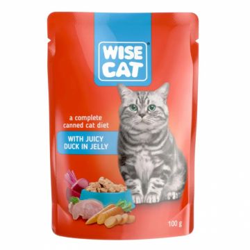 Hrana umeda pentru pisici Wise cu rata 100 gr Hrana umeda pentru pisici Wise cu rata 100 gr