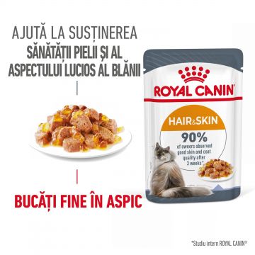 Royal Canin Hair&Skin Care Adult hrana umeda pisica, piele si blana (in aspic), 85 g