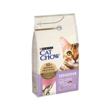 Purina Cat Chow Sensitive Cu Somon, 1.5 Kg