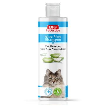 Sampon pentru pisici, Bio PetActive Aloe Vera Shampoo Cat, 400 ml