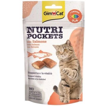 Recompense pisici, GimCat Nutri Pockets cu Somon, 60 g