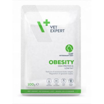 4T Dieta Veterinara pisici Obesity Diabetes , VetExpert, plic, 100g