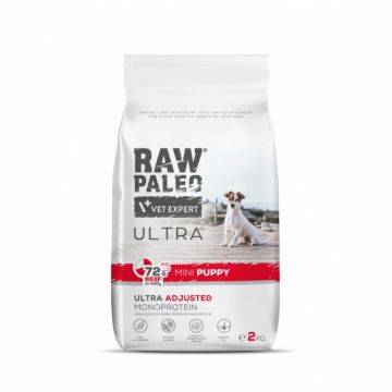 Hrana uscata pentru caini Raw Paleo Ultra Beef Medium Large Puppy 2kg