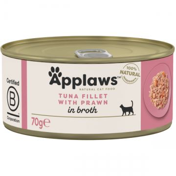 Hrana umeda pentru pisici Applaws File de ton si creveti 70g